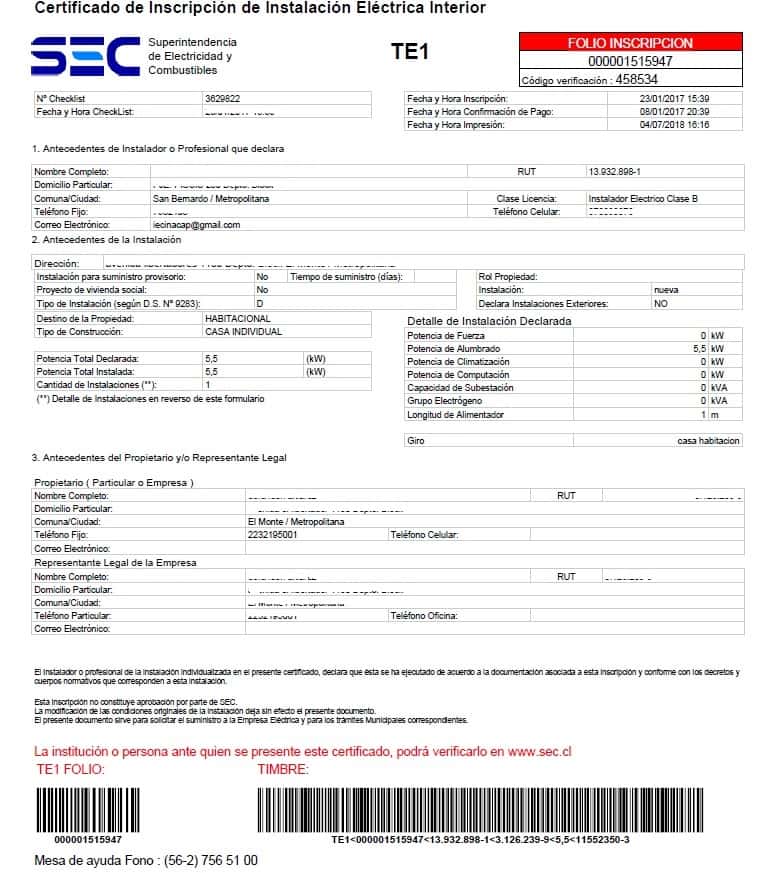 Certificaciones SEC